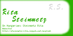 rita steinmetz business card